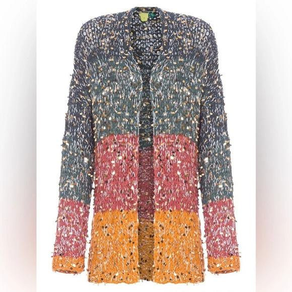 NWT FARM Rio Loose Knit Cardigan with sequins